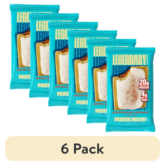 (6 pack) Legendary Foods Protein Pastry Bar, Brown Sugar Cinnamon, 20g Protein, 1 Pack, Keto Friendly, Gluten Free
