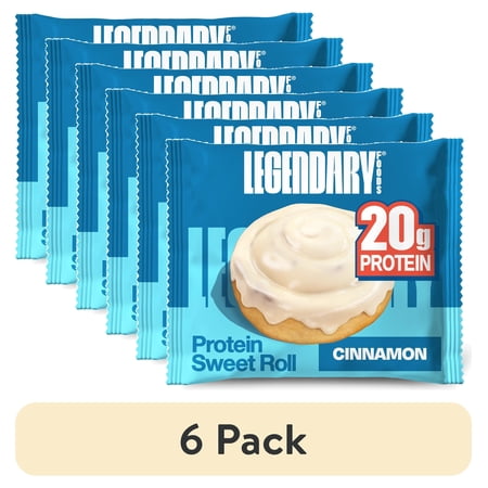 (6 pack) Legendary Foods Protein Sweet Roll, Cinnamon, 20g Protein, 1 Pack, Keto Friendly, Gluten Free