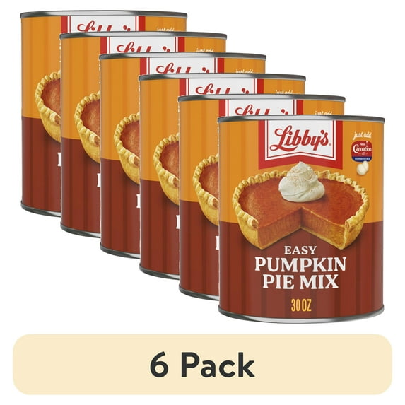 (6 pack) Libby's Easy Pumpkin Pie Mix, Canned Pumpkin Pie Filling, Baking One 9-inch Pumpkin Pie, 30 oz