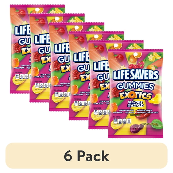 (6 pack) Life Savers Exotics Gummy Candy - 7 oz Bag