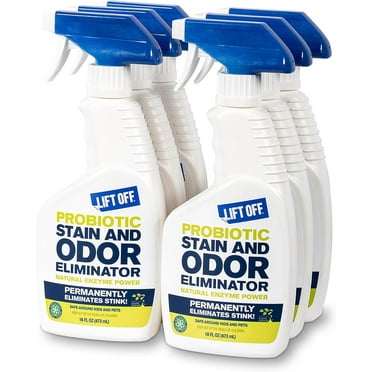(6 pack) Lift Off 45006 Probiotic Stain & Odor Eliminator Spray with Natural Enzyme Power Removes Pet, Food, and Drink Stains and Odors from Carpet and Upholstery 16 Fl Oz, Pack of 1