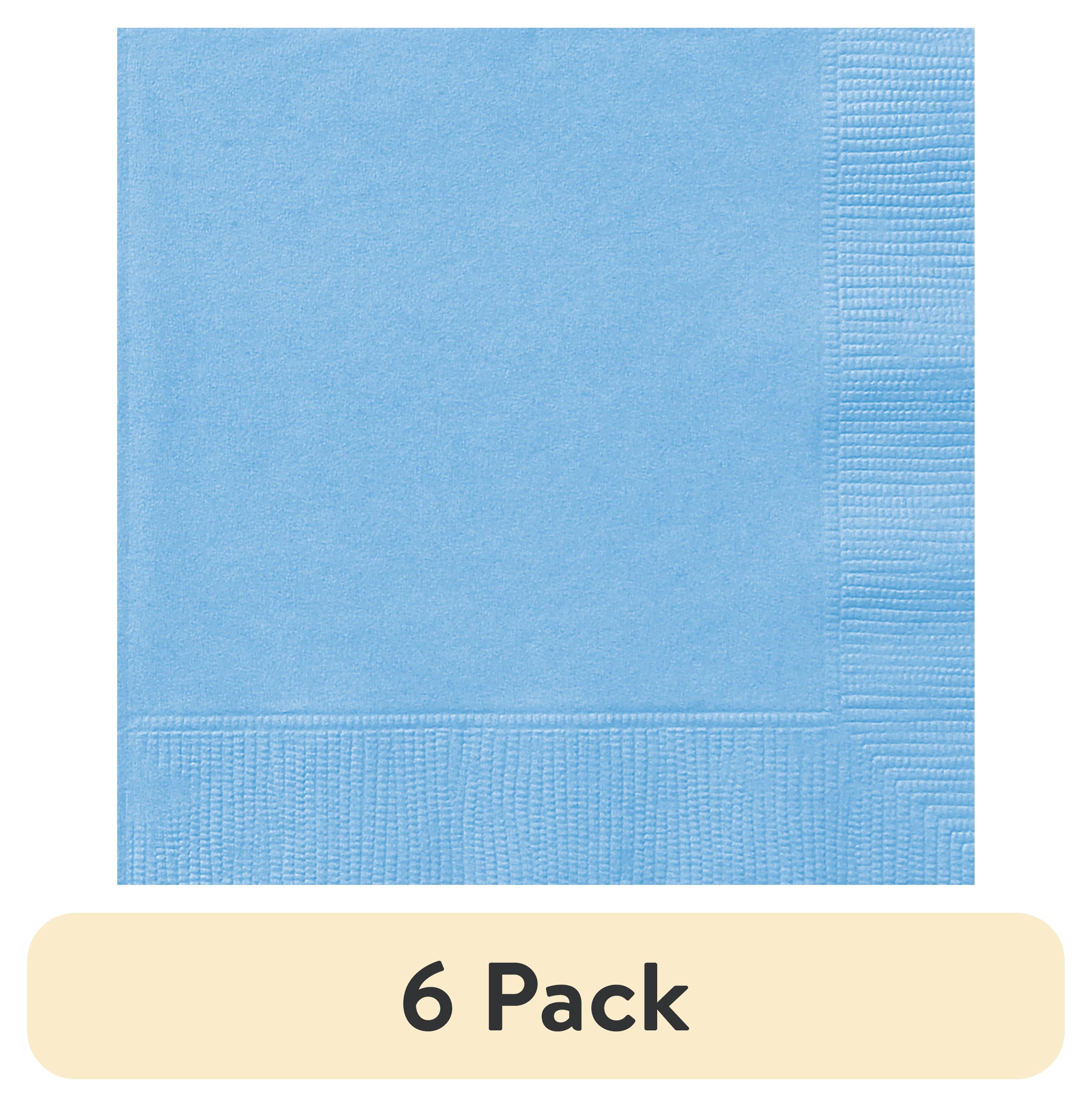 (6 pack) 24CT 6.5IN x 6.5IN Light Blue Disposable Paper Napkins by Way To Celebrate
