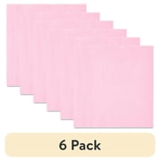 (6 pack) 6.5" x 6.5" Disposable Light Pink Paper Napkins, 24 Count, by Way To Celebrate