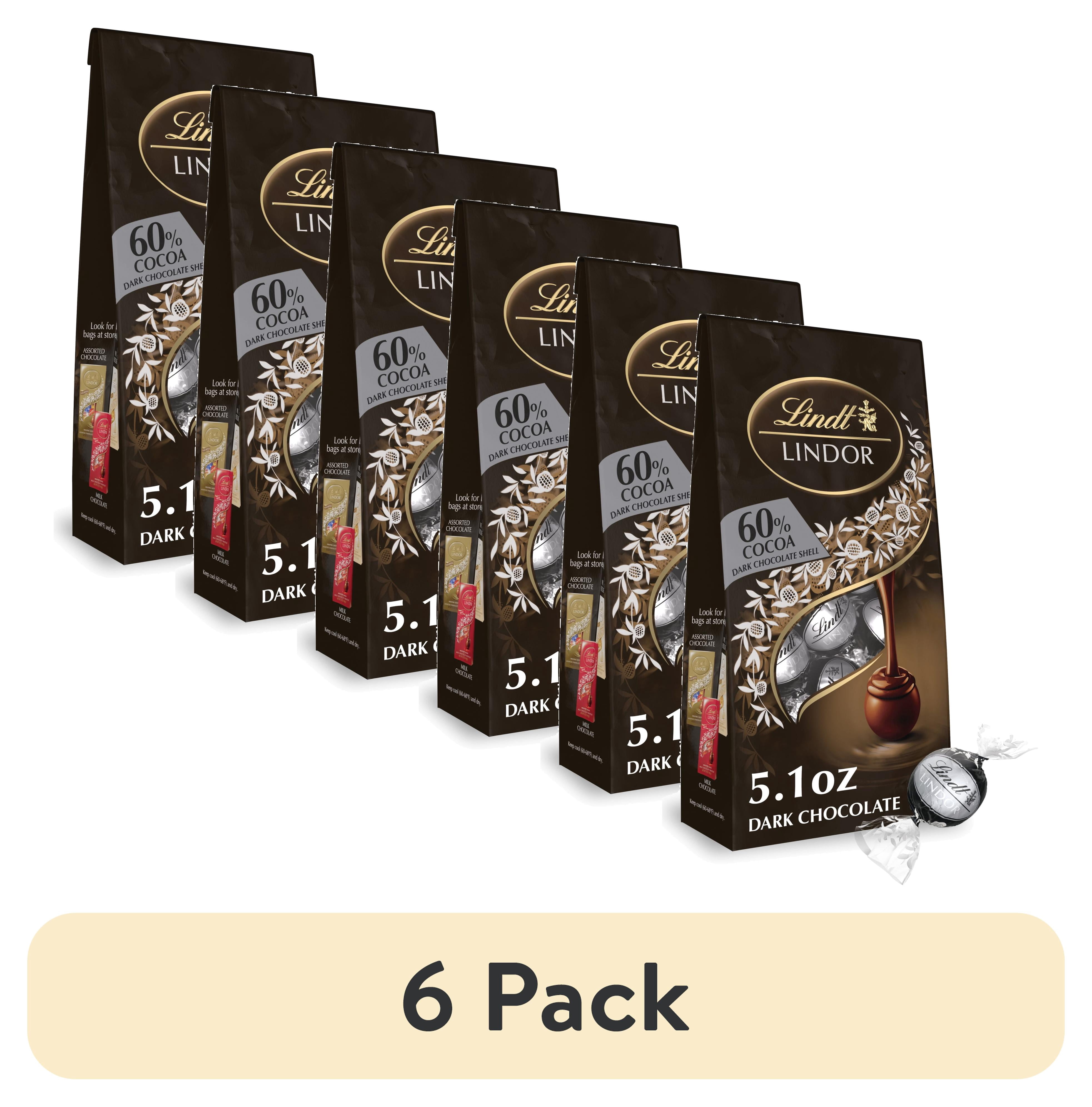 6 pack) Lindt Lindor 60% Extra Dark Chocolate Candy Truffles, 5.1