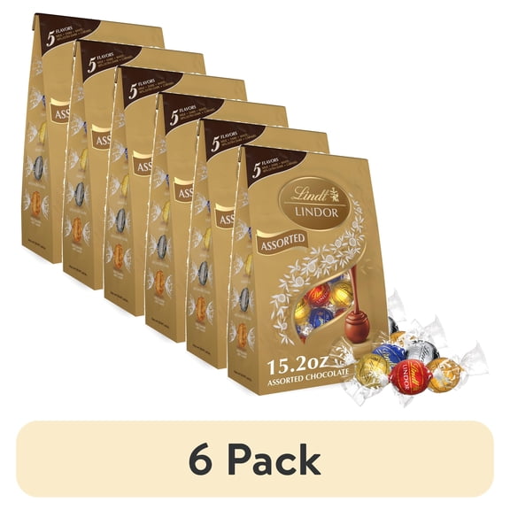 Lindt Lindor Assorted Chocolate Candy Truffles, 15.2 oz, Bag