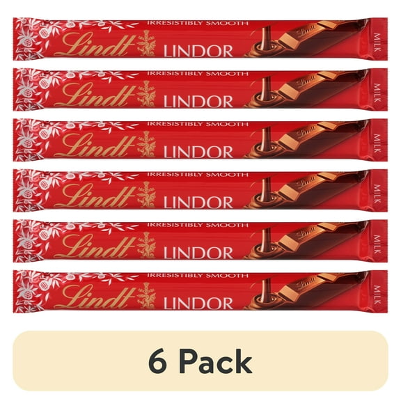 (6 pack) Lindt Lindor Milk Chocolate Truffle Candy Bar, 1.3 oz.