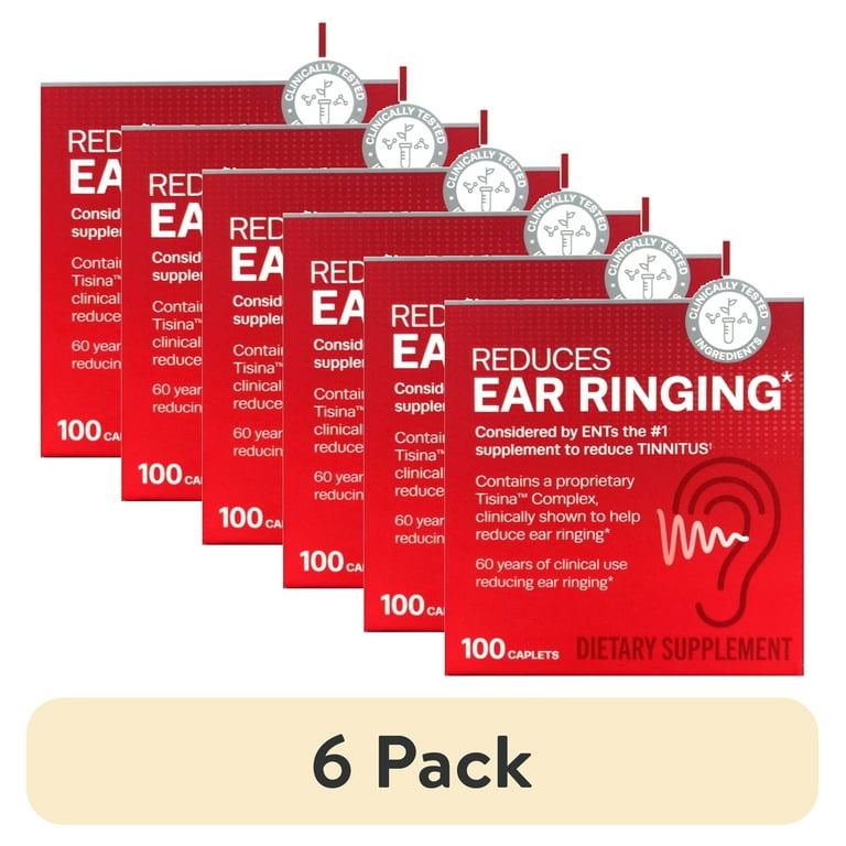 6 pack) Lipo Flavonoid Ear Ringing Relief Supplement, Clinically Tested  Ingredients, 100 Caplets - Walmart.com