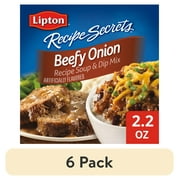 (6 pack) Lipton Recipe Secrets, Beefy Onion Dry Soup and Dip Mix, 2.2 oz, 2 Pack