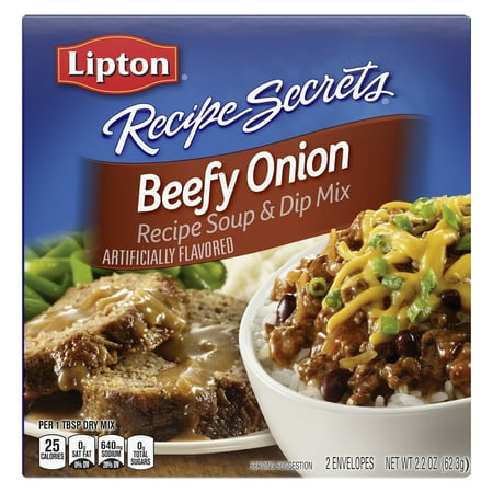 (6 pack) Lipton Recipe Secrets Beefy Onion Dry Recipe Soup and Dip Mix, 2 Oz, 2 Pack
