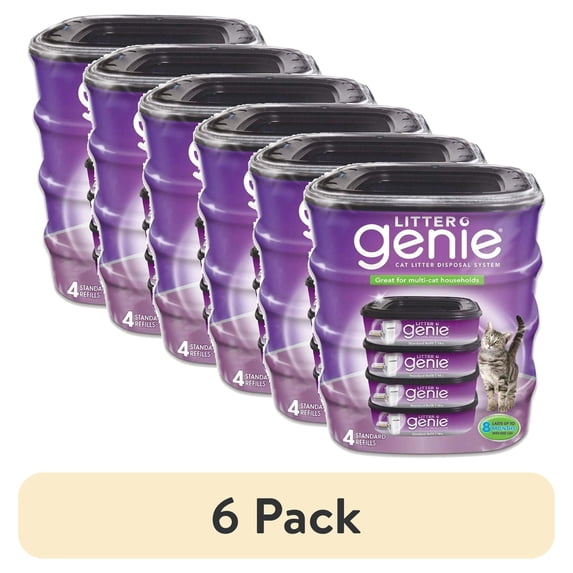 (6 pack) Litter Genie Cat Litter Disposal System Basic Refill.(4 pack)