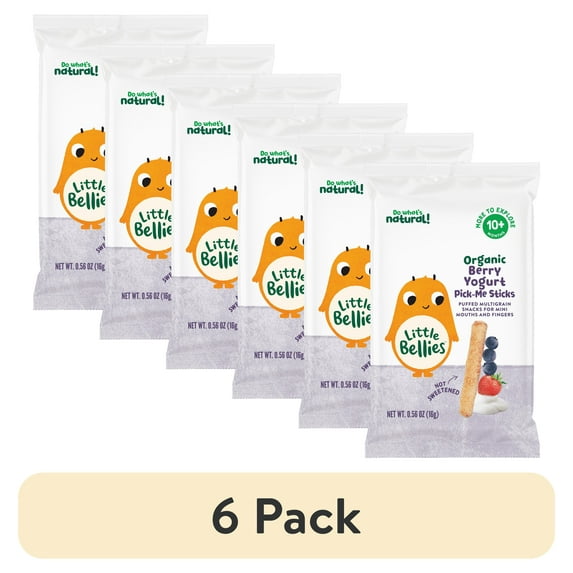 (6 pack) Little Bellies Organic Berry Yogurt Pick-me Sticks 0.56 oz