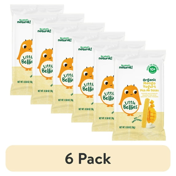 (6 pack) Little Bellies Organic Mango Yogurt Pick-Me Sticks 0.56 oz