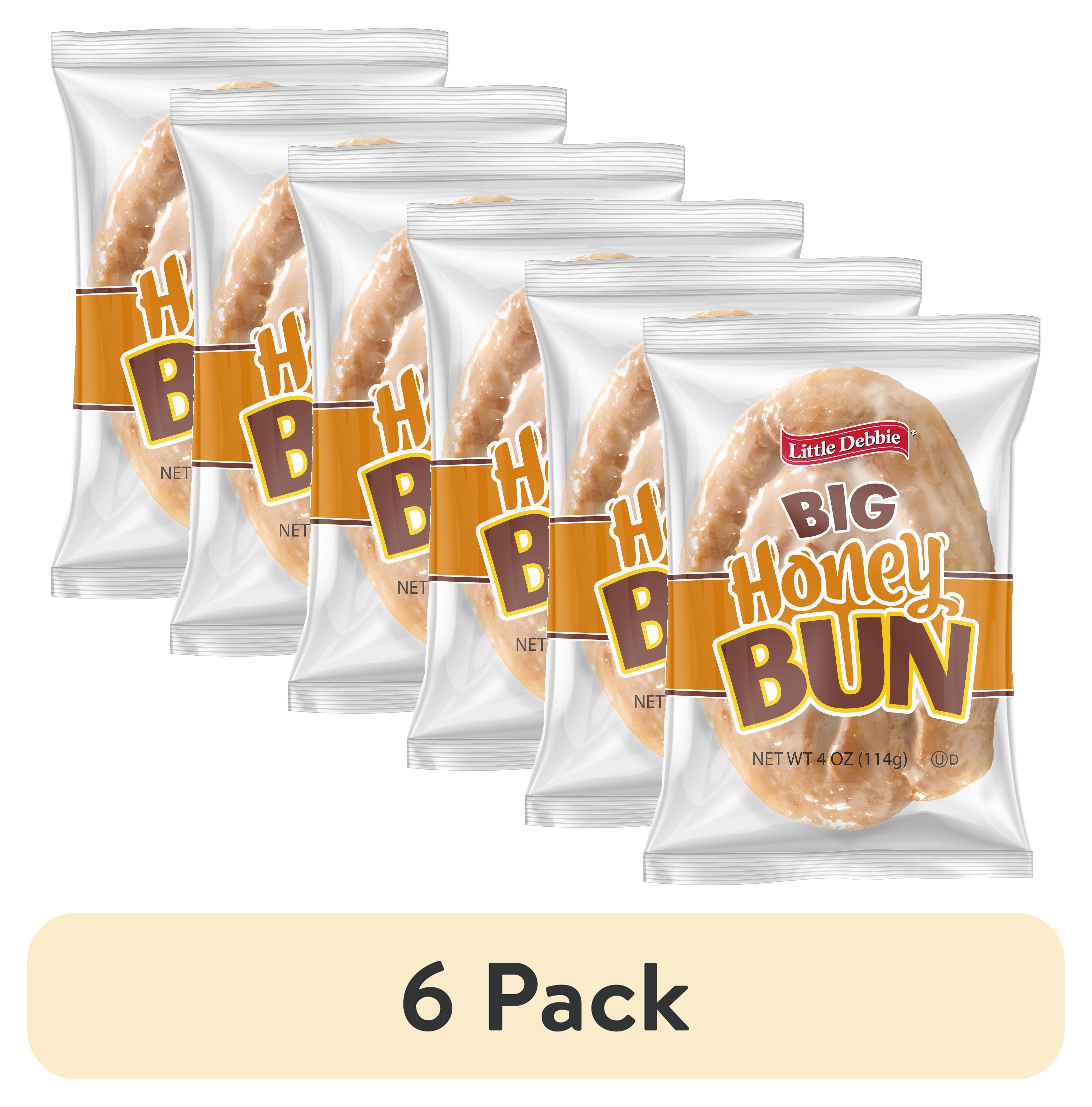 (6 pack) Little Debbie Glazed Honey Buns Snack Cake, 4 oz