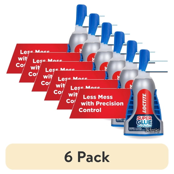 (6 pack) Loctite Super Glue Gel Control, Pack of 1, Clear 0.14 fl oz Bottle
