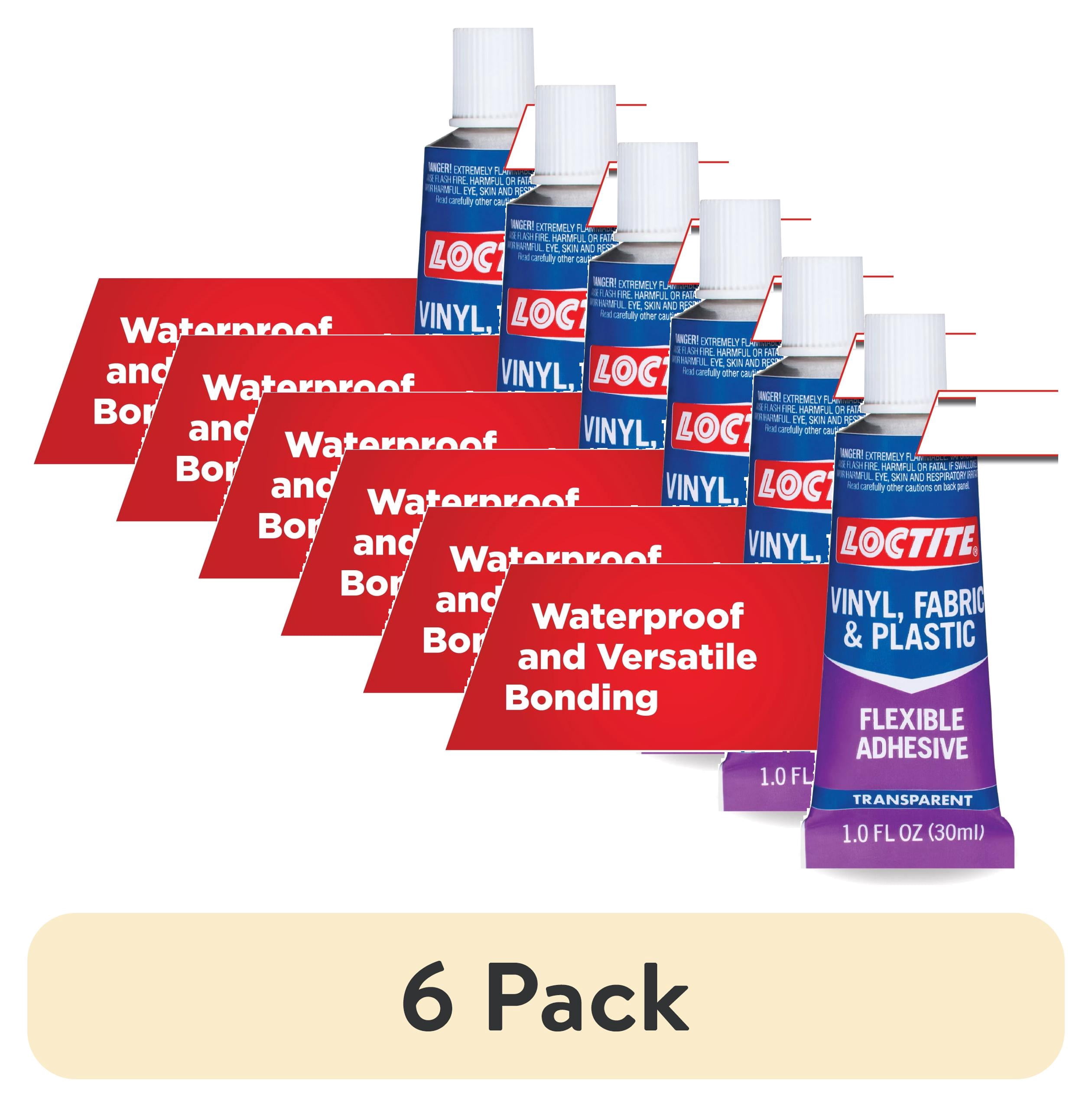 (6 pack) Loctite Vinyl Fabric & Plastic Repair Flexible Adhesive, Pack of 1, Clear 1 fl oz Tube