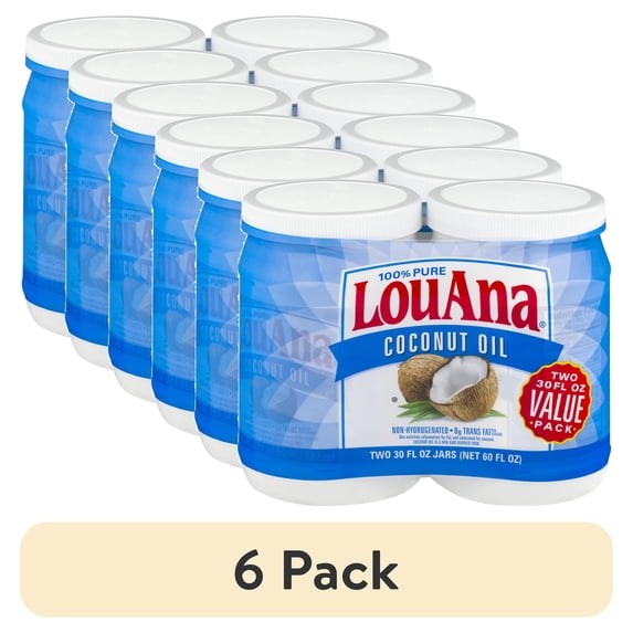 (6 pack) LouAna 100% Pure Coconut Oil 30 fl oz (2 pack) - Walmart.com