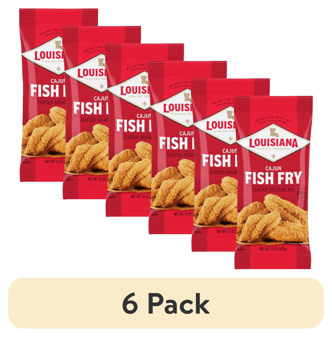 (6 pack) Louisiana Fish Fry Crispy Cajun Fish Fry Seasoned Coating Mix, 10 oz Bag