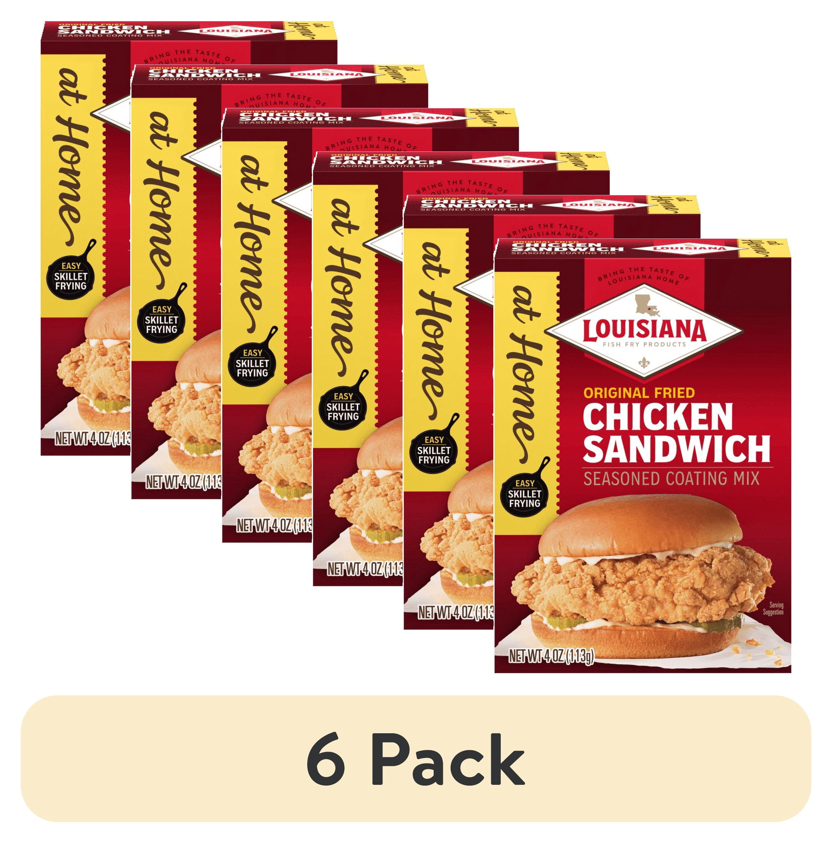(6 pack) Louisiana Fish Fry Products At Home Chicken Sandwich Seasoned Batter & Coating Mix, 4.5 oz Box