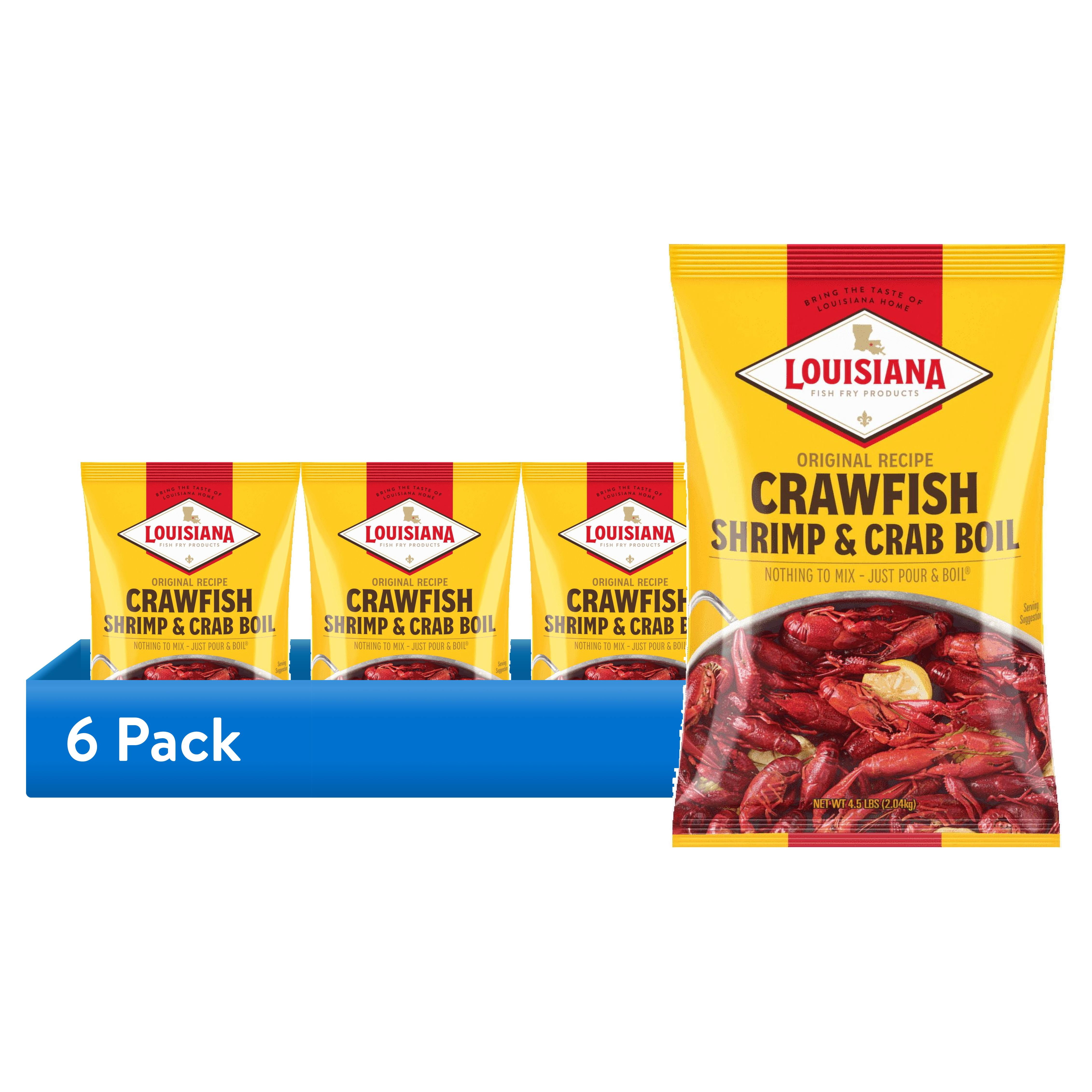 (6 pack) Louisiana Fish Fry Products Crawfish, Shrimp & Crab Boil Seasoning Mix, 4.5 lb Bag – Dry powder seasoning, Ready to Use