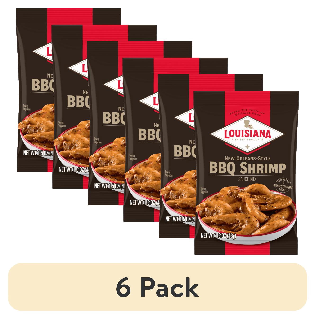 (6 pack) Louisiana Fish Fry Products New Orleans Style BBQ Shrimp Sauce Mix, 1.5 oz Bag, Dairy-Free, Contains Shellfish, Flavorful Shrimp