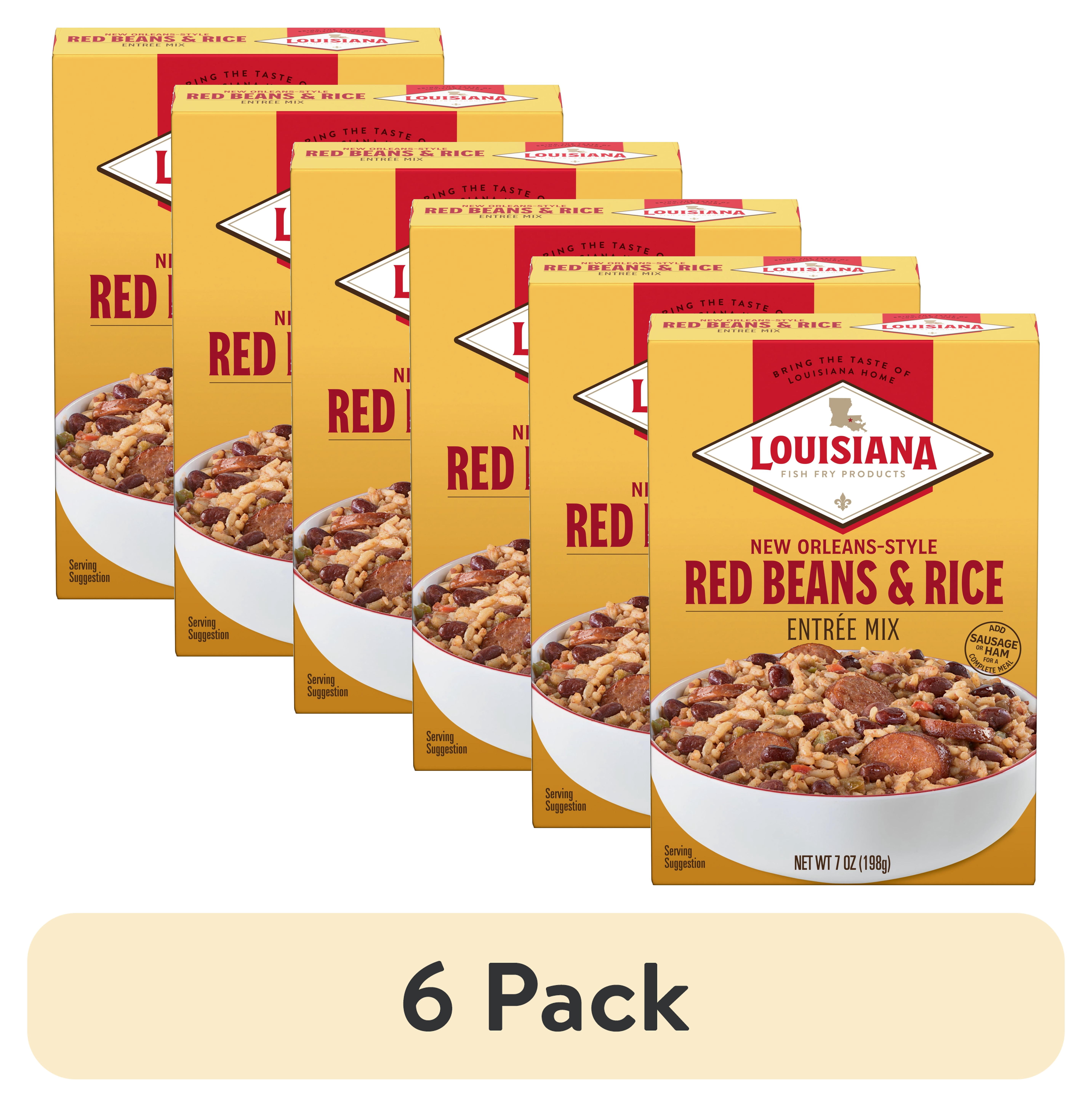 (6 pack) Louisiana Fish Fry Products New Orleans Style Red Beans & Rice Entree Mix, 7oz