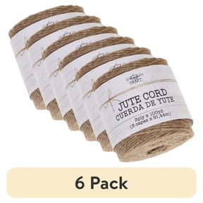 (6 pack) Love, Laugh, Craft 3-Ply Flexible Cord Jute Twine, 100-Yds, Natural