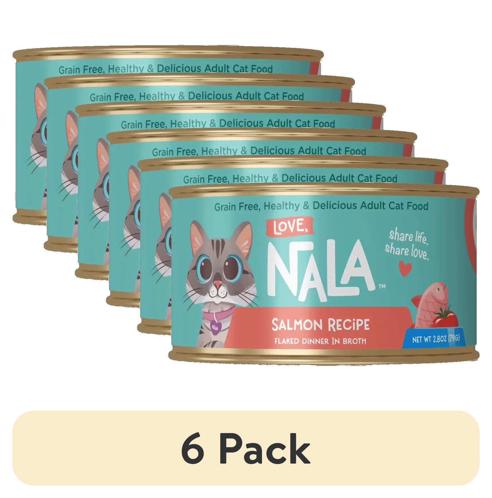 (6 pack) Love, Nala Flaked Salmon Recipe in Broth Adult Wet Cat Food