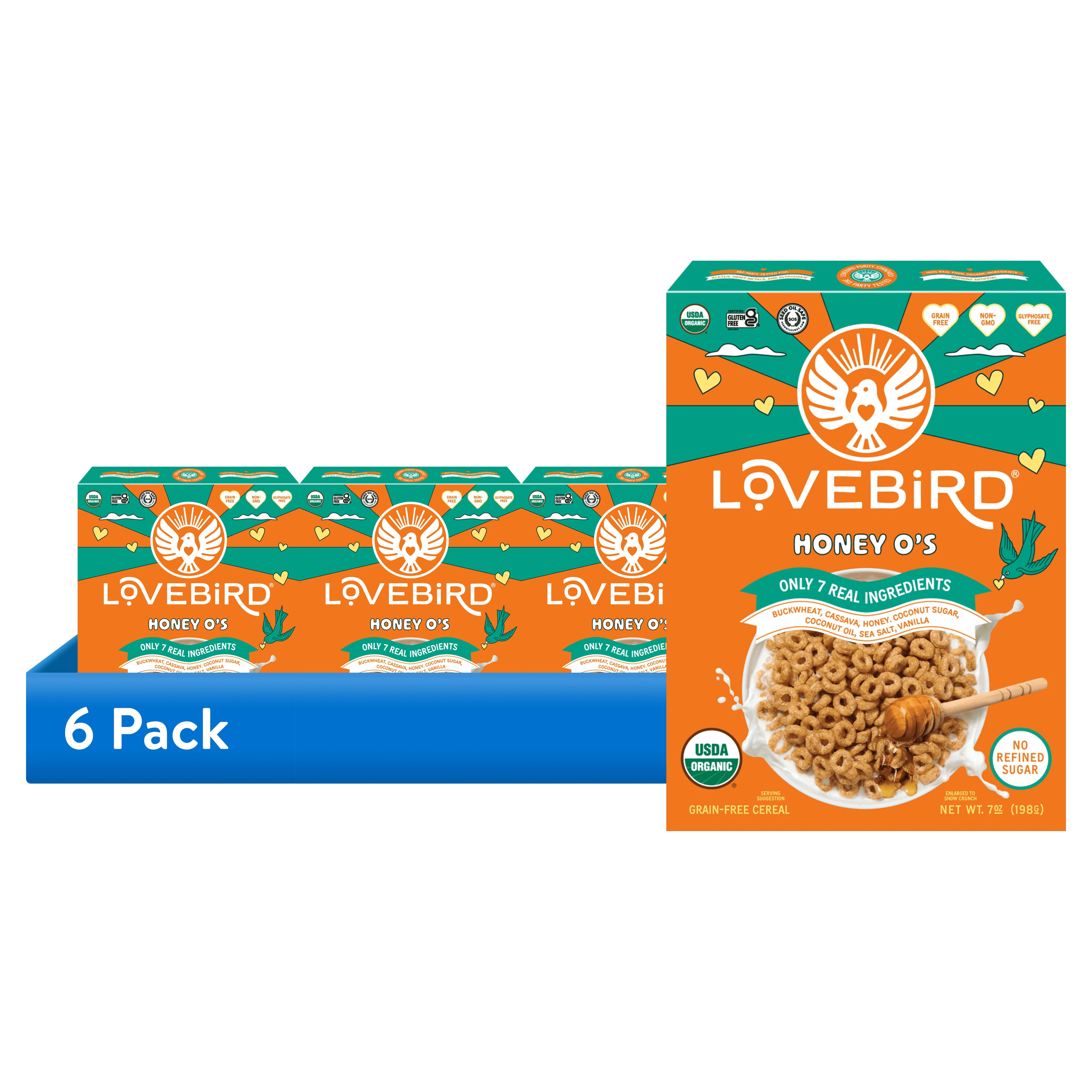 (6 pack) Lovebird Organic Grain Free Cereal - Honey