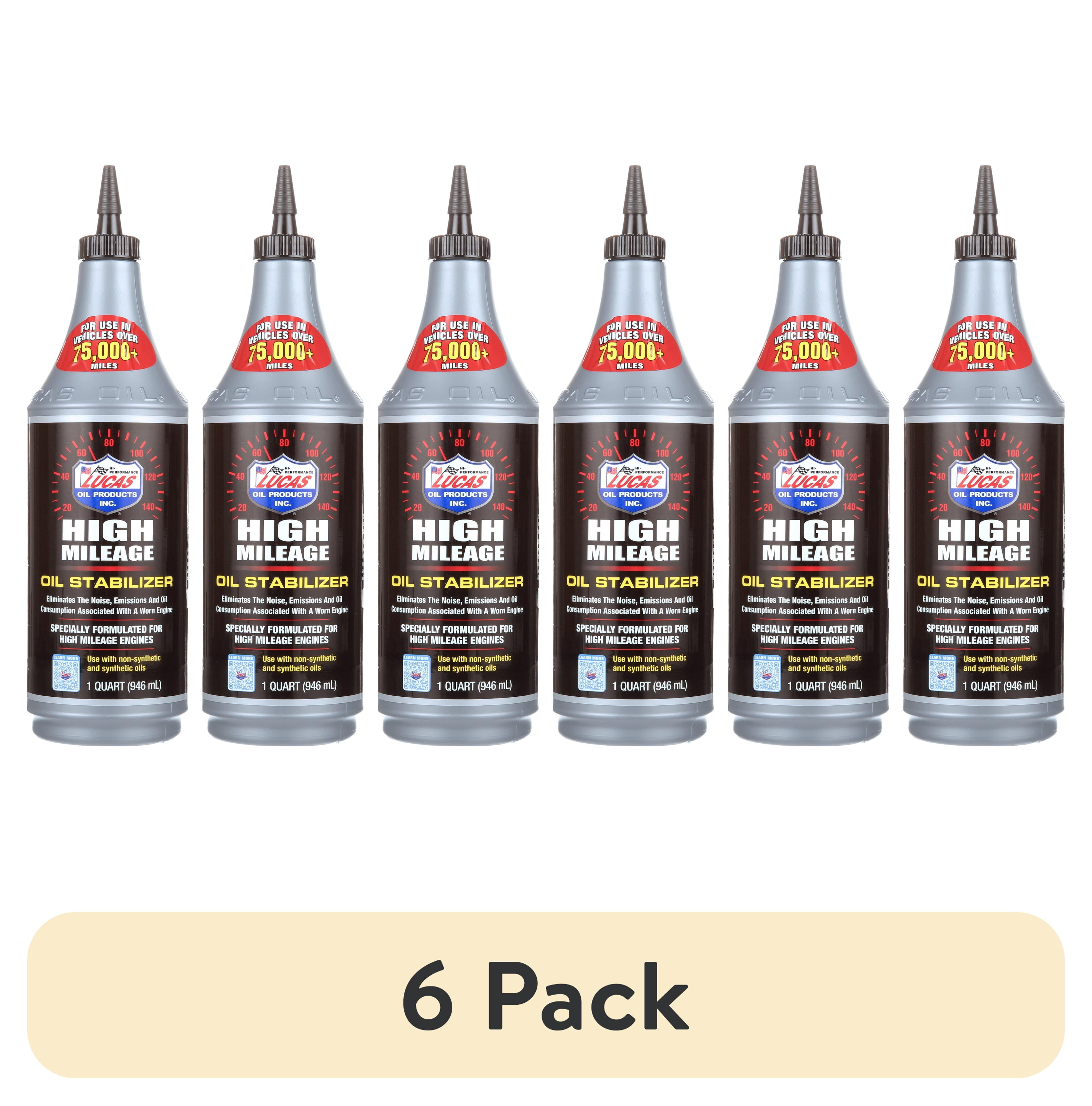 (6 pack) Lucas Oil Products High Mileage Oil Stablizer (1 qt