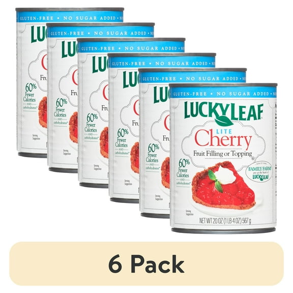 (6 pack) Lucky Leaf Lite Cherry Fruit Filling & Topping 20 oz. Can