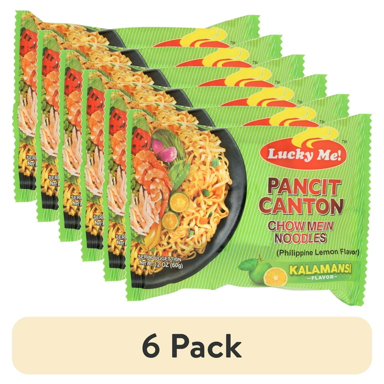 6 pack) Lucky Me Pancit Canton Chow Mein Noodles Kalamansi