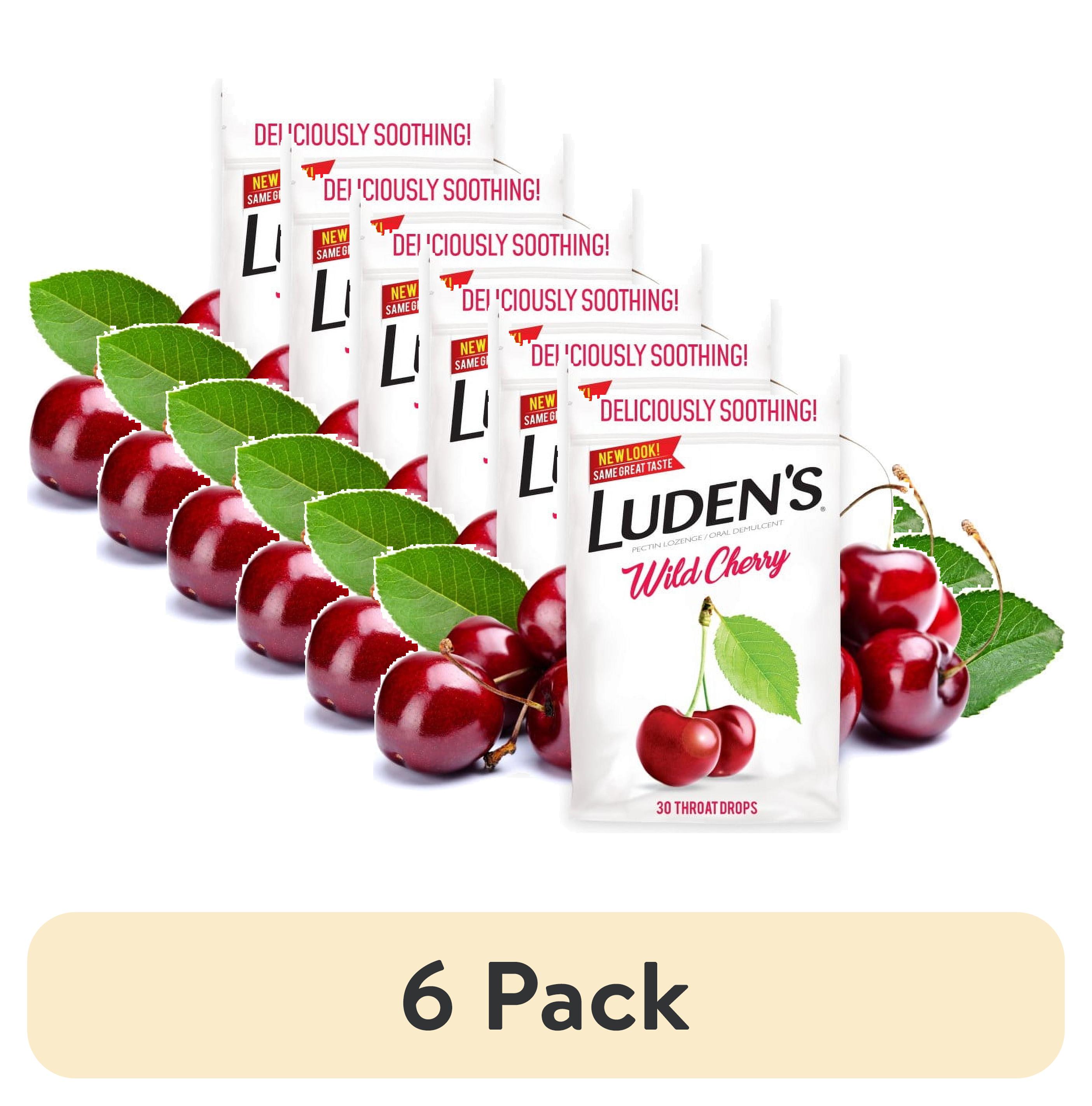 (6 pack) Luden's Wild Cherry Throat Drops | Deliciously Soothing | 30 Drops | 1 Bag