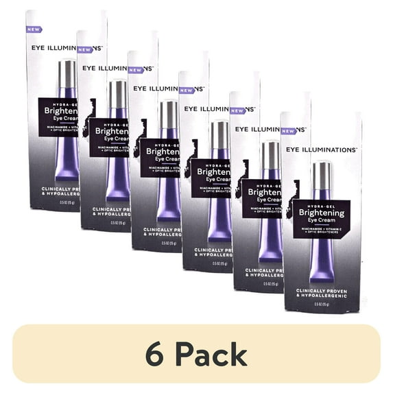 (6 pack) LUMIFY Eye Illuminations Hydra-Gel Brightening Eye Cream, Smoother Looking Skin with Subtle Glow, Contains Vitamin C, Caffeine, Niacinamide & Hyaluronic Acid, Clinically Proven & Hypoallergenic, 15