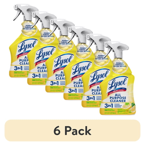 (6 pack) Lysol All Purpose Cleaner Sanitizing and Disinfecting Spray Lemon Breeze Scent, 32 oz, Bottle