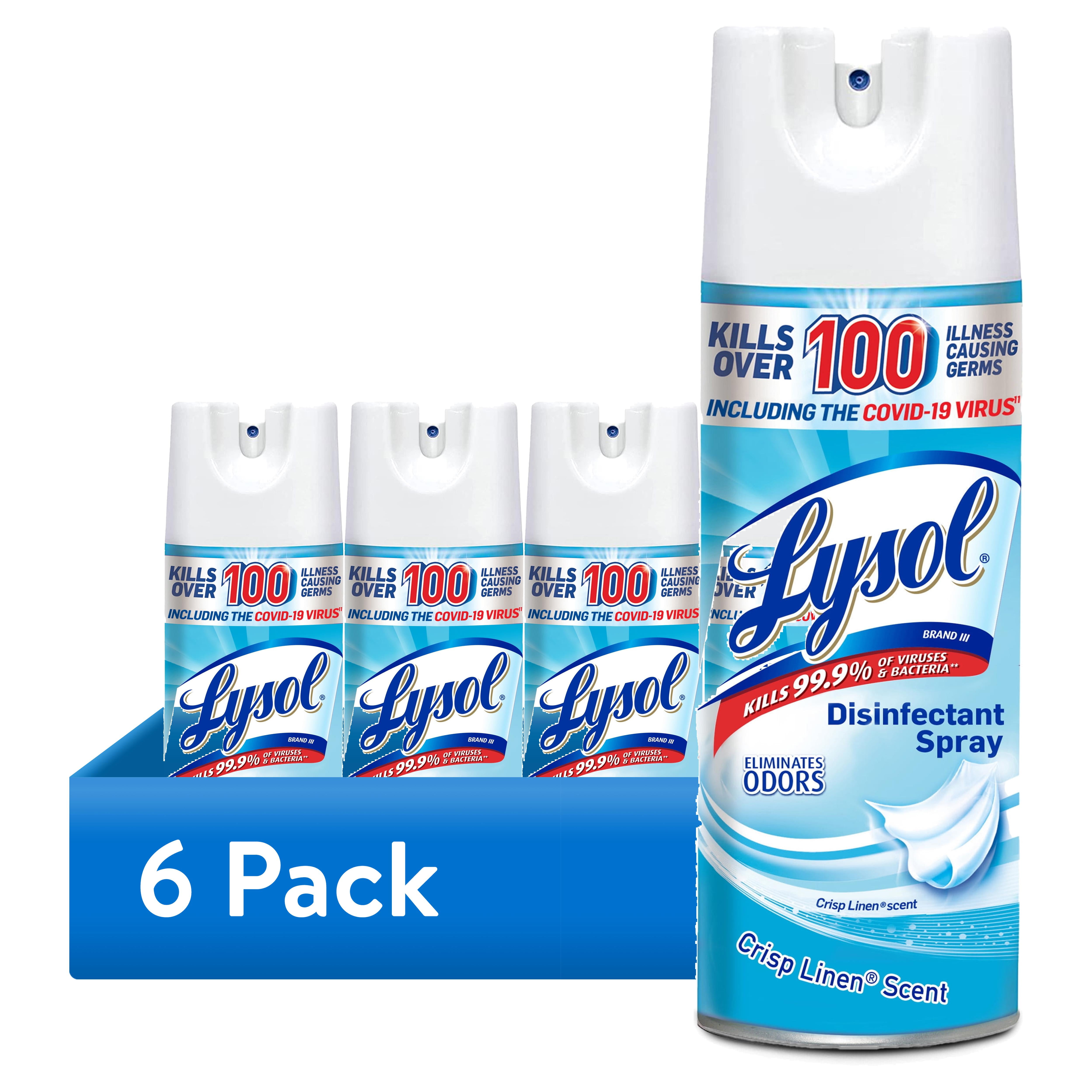 6 pack) Lysol Disinfectant Spray for Sanitizing Antibacterial