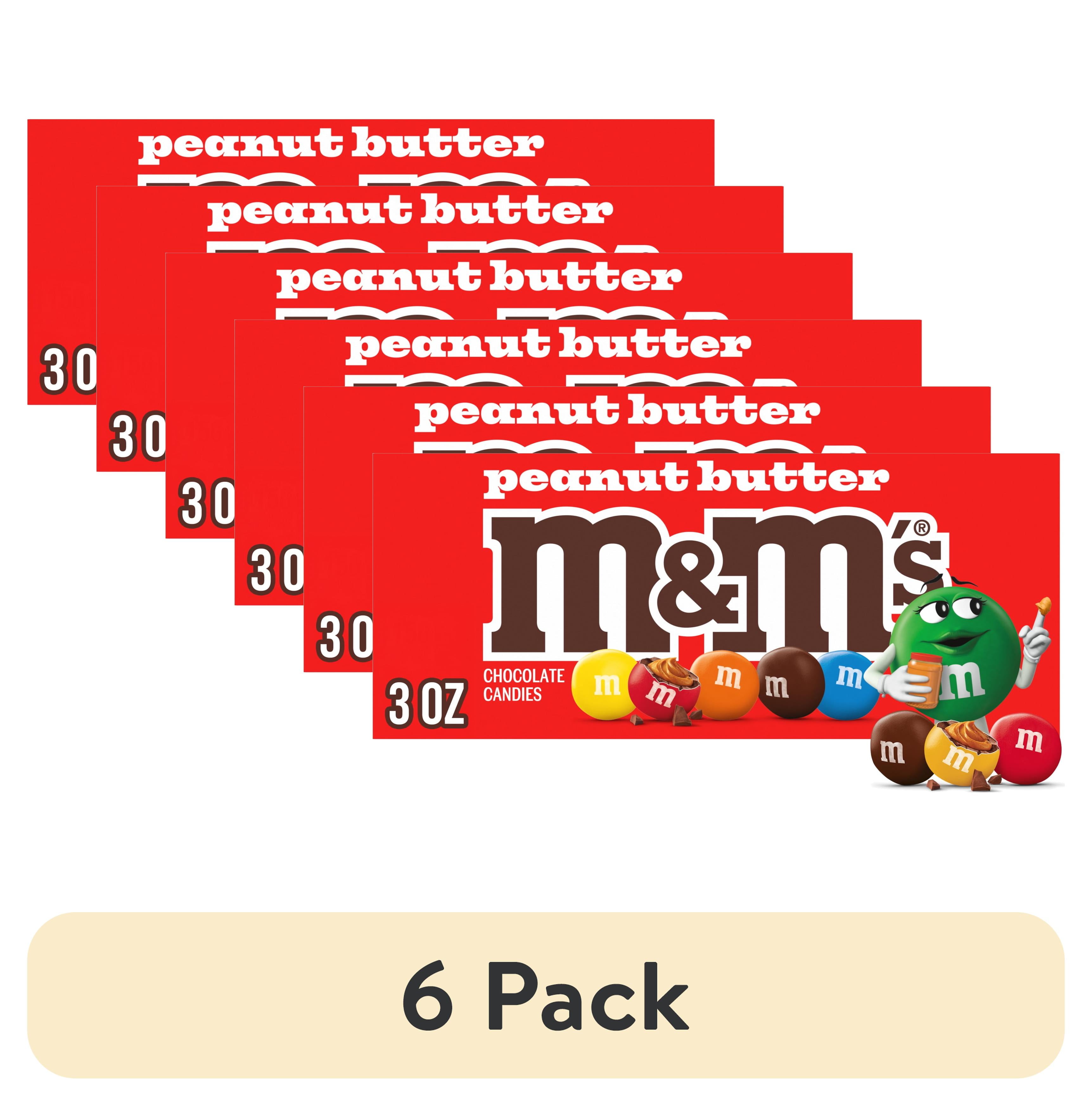 (6 pack) M&M's Peanut Butter Milk Chocolate Candy Theater Box - 3 oz Box