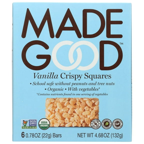 (6 pack) MADEGOOD VANILLA CRISPY SQUARES, 6 BARS