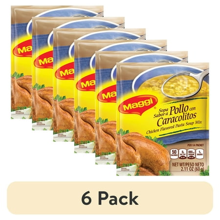 (6 pack) MAGGI Dehydrated Chicken Noodle Soup with Seashell Pasta, 1.79 oz
