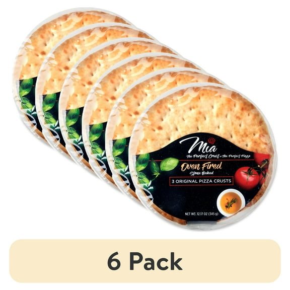 (6 pack) MIA brand 7" Oven-Fired, Stone-Baked, Original Pizza Crusts, 12.17 ounces, 3 Count