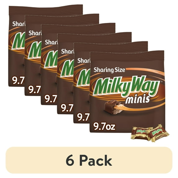 (6 pack) MILKY WAY Milk Chocolate Minis Size Candy Bars, 9.7 oz
