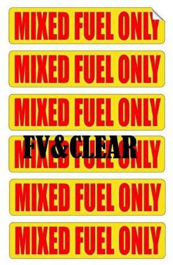 6 pack MIXED FUEL ONLY Decals / Stickers / Labels / Markers Oil Gas ...