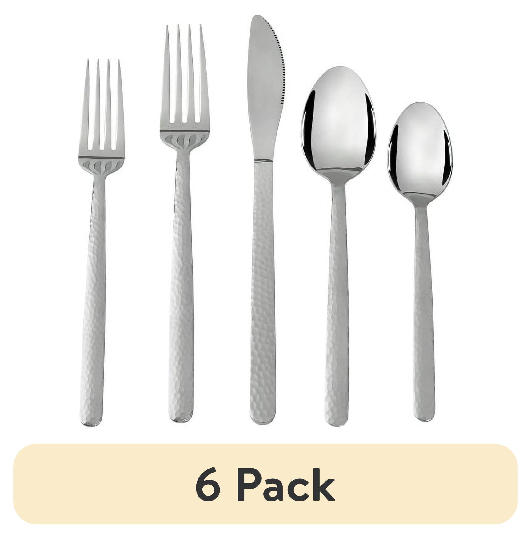 Silverware Pack (6 pack) Mainstays 20-Piece Armatto Silver Matte Stainless Steel ...