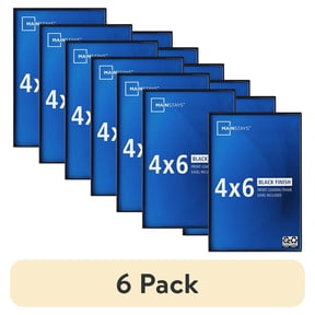 (6 pack) Mainstays 4x6 Picture Frame Black Front Loading Wall or Tabletop Photo Frame, Set of 2