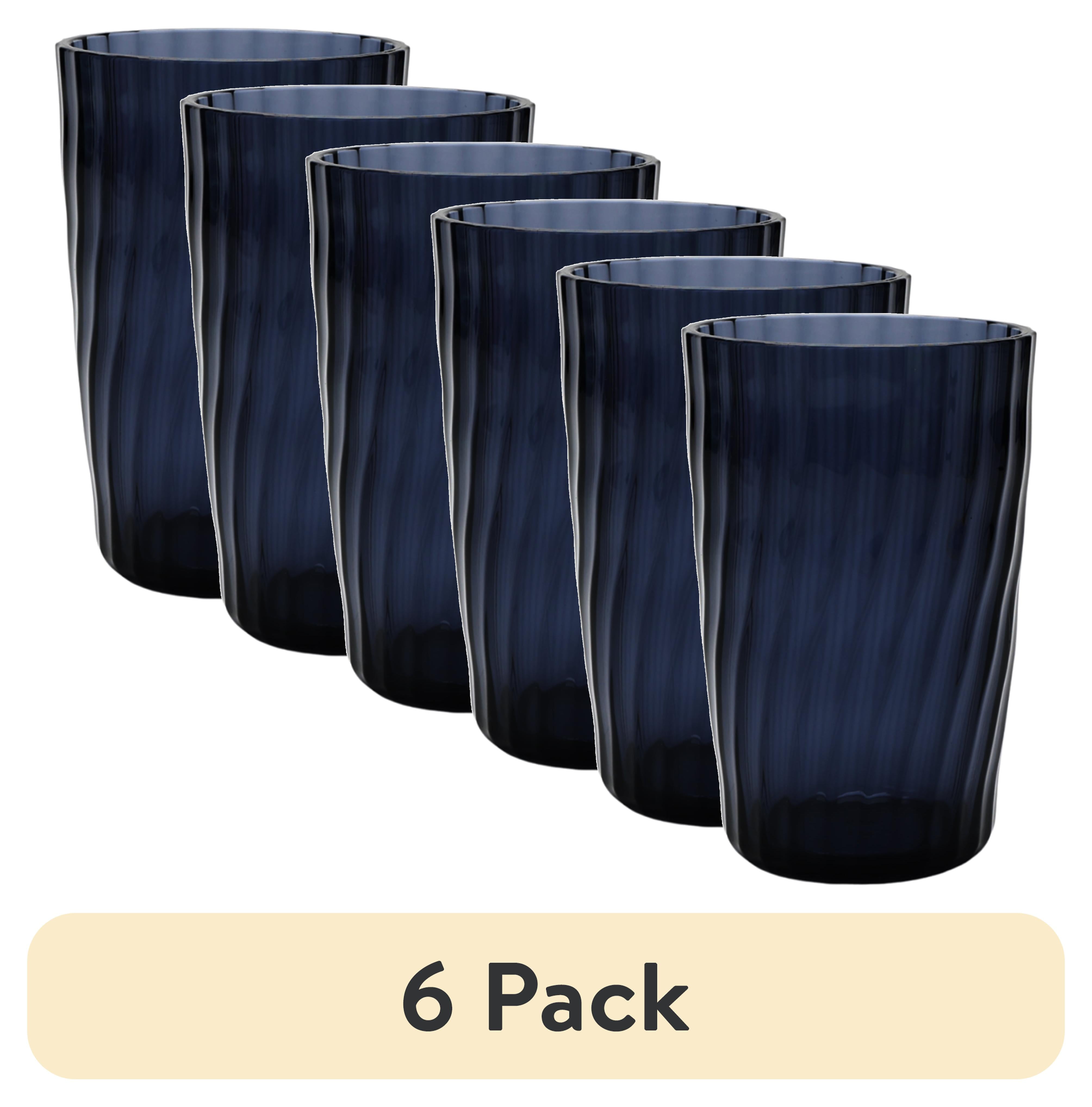 (6 pack) Mainstays 20-Ounce Acrylic Tall Embossed Swirl Tumbler, Blue
