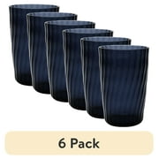 (6 pack) Mainstays 20-Ounce Acrylic Tall Embossed Swirl Tumbler, Blue