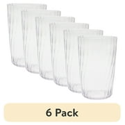 (6 pack) Mainstays 20-Ounce Acrylic Tall Embossed Swirl Tumbler, Clear