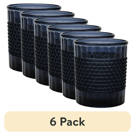 (6 pack) Mainstays 14 oz Short Diamond Textured Blue Acrylic Tumbler