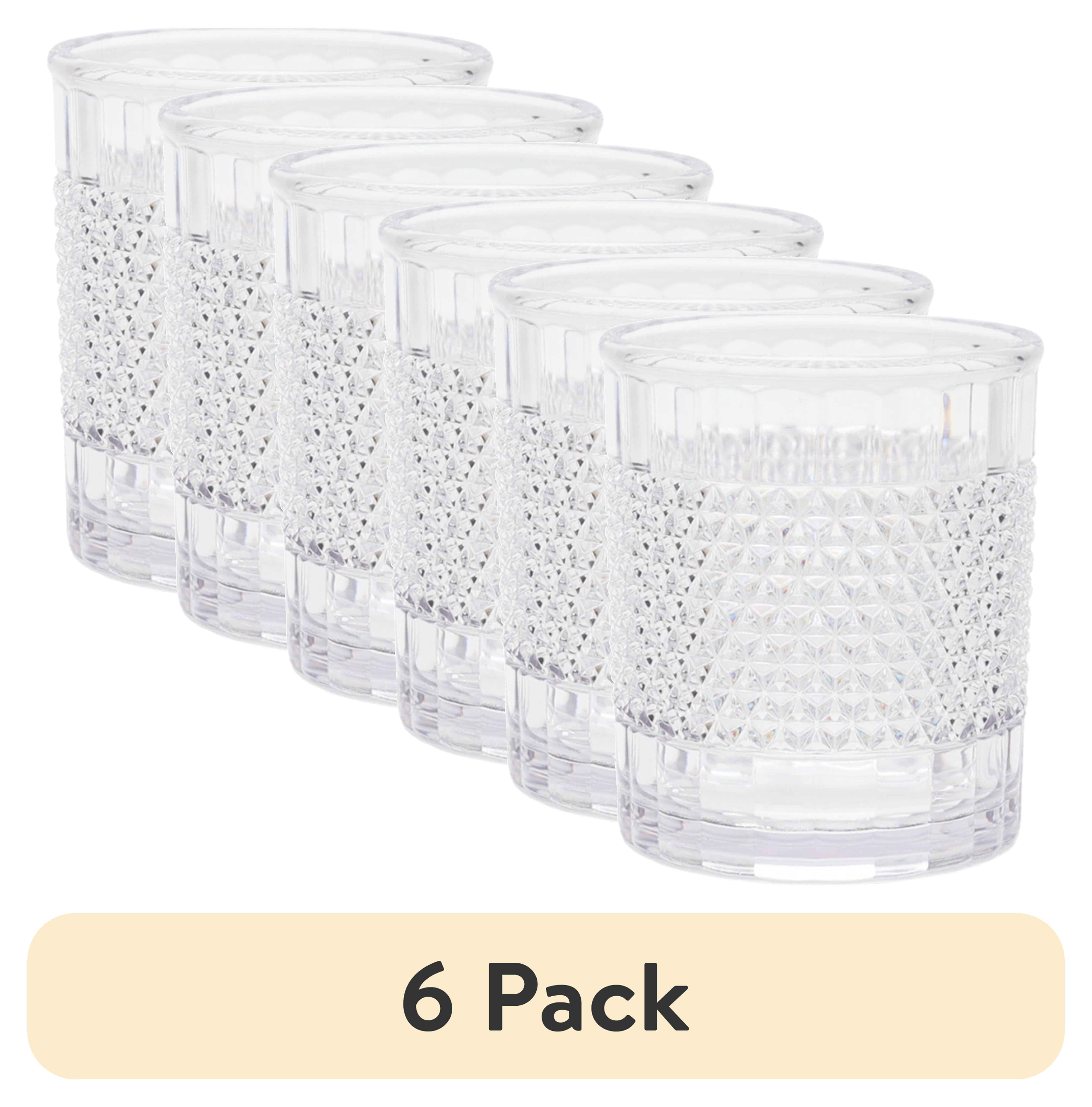 (6 pack) Mainstays 14-Ounce Short Acrylic Diamond Texture Tumbler, Clear - Walmart.com