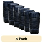 (6 pack) Mainstays 20 oz Tall Acrylic Diamond Texture Tumbler, Blue