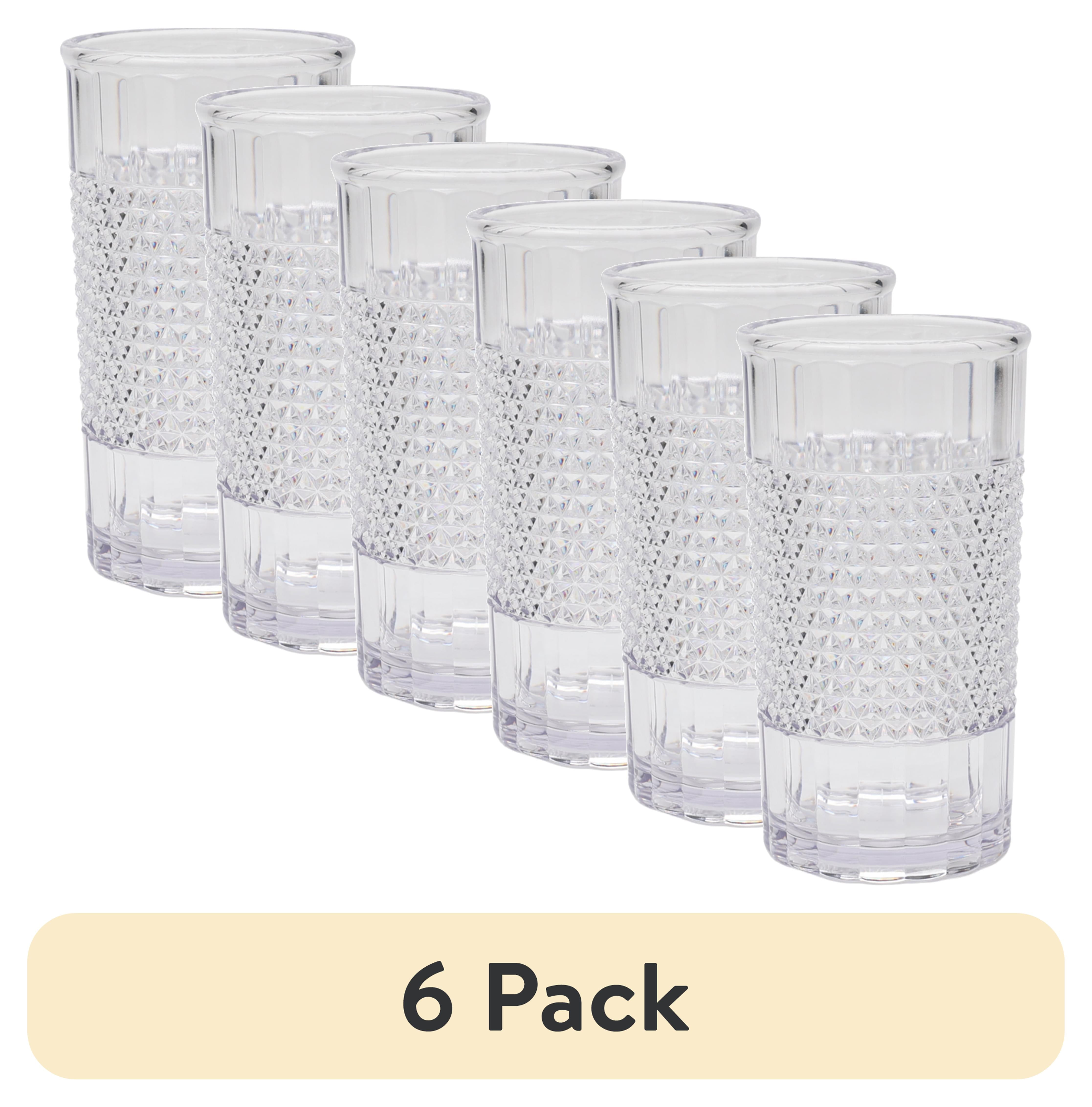 (6 pack) Mainstays 20 oz Tall Acrylic Diamond Texture Tumbler, Clear - Walmart.com